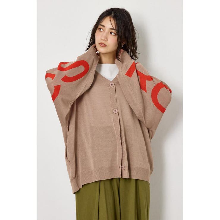 BEG | WIDE LOGO ニットカーディガン | RODEO CROWNS WIDE BOWL