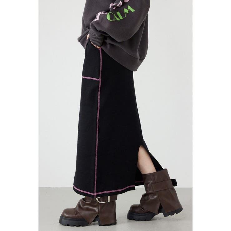 スウェットライクサイドステッチニットスカート | RODEO CROWNS WIDE BOWL | 詳細画像2 