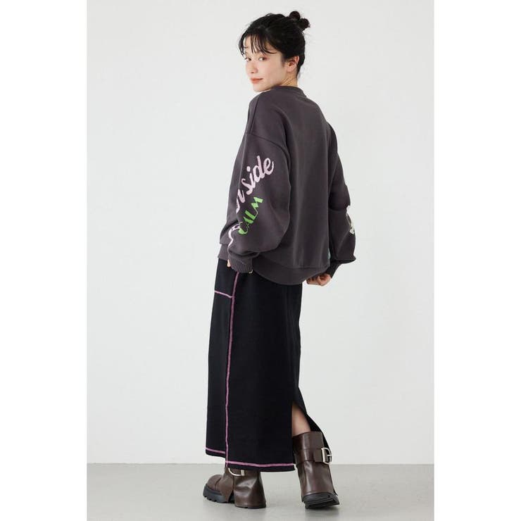 スウェットライクサイドステッチニットスカート | RODEO CROWNS WIDE BOWL | 詳細画像5 