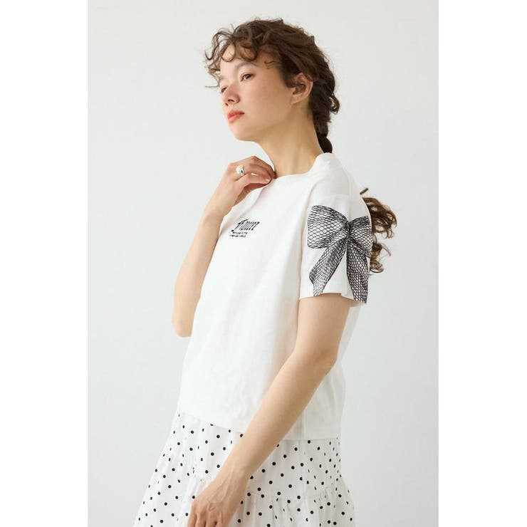 O/WHT1 | Ribon×Butterfly TEE | RODEO CROWNS WIDE BOWL