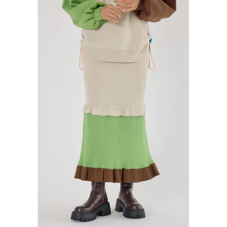 A-LIGHT フリル切替ニットスカート | RODEO CROWNS WIDE BOWL | 詳細画像2 