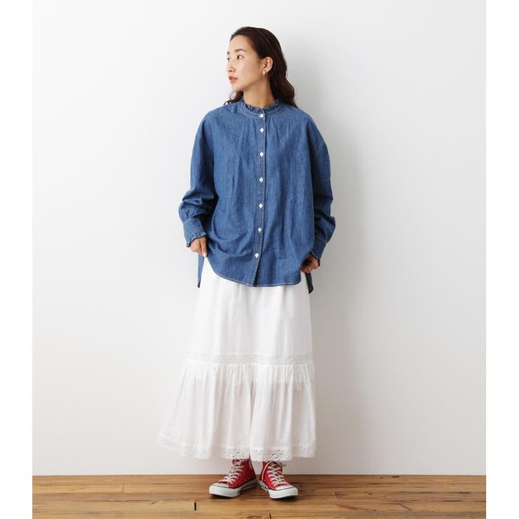 デニムフリルシャツ[品番：BJLW0022622]｜RODEO CROWNS WIDE BOWL