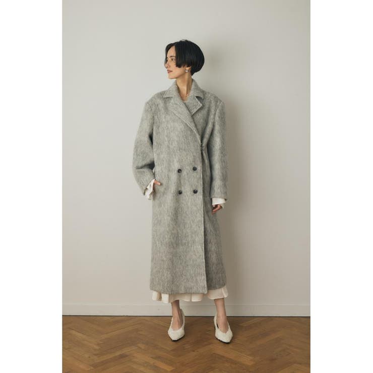 シャギーロングコート リサイクルポリエステル×ウール混 | MOUSSY OUTLET | 詳細画像2 