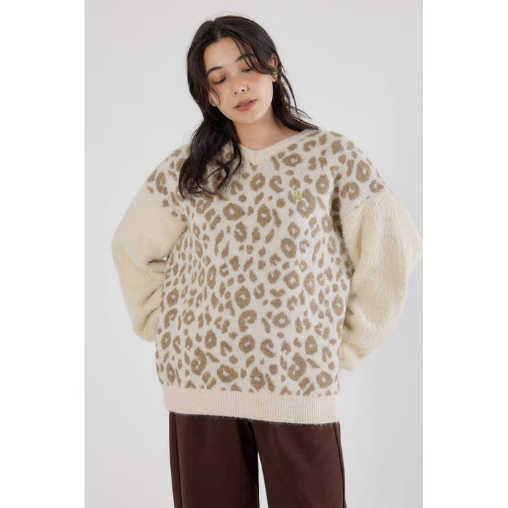 柄BEG5 | アームシャギーニットトップス | RODEO CROWNS WIDE BOWL