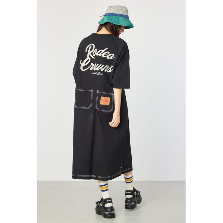 BLK | ラグランカラーステッチワンピース | RODEO CROWNS WIDE BOWL