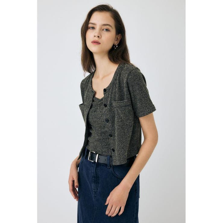 BOUCLE TWEED ハーフスリーブカーディガン | MOUSSY OUTLET | 詳細画像10 