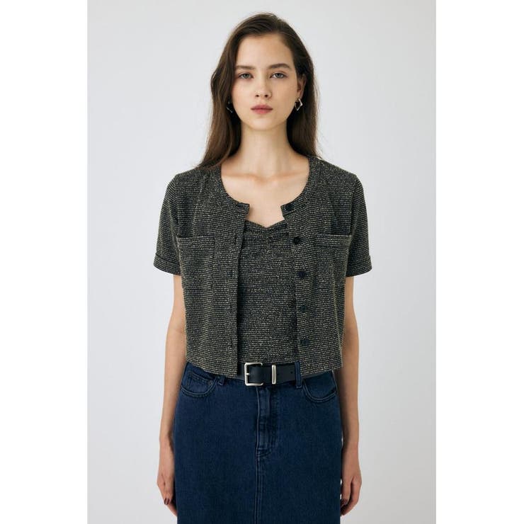 BOUCLE TWEED ハーフスリーブカーディガン | MOUSSY OUTLET | 詳細画像11 