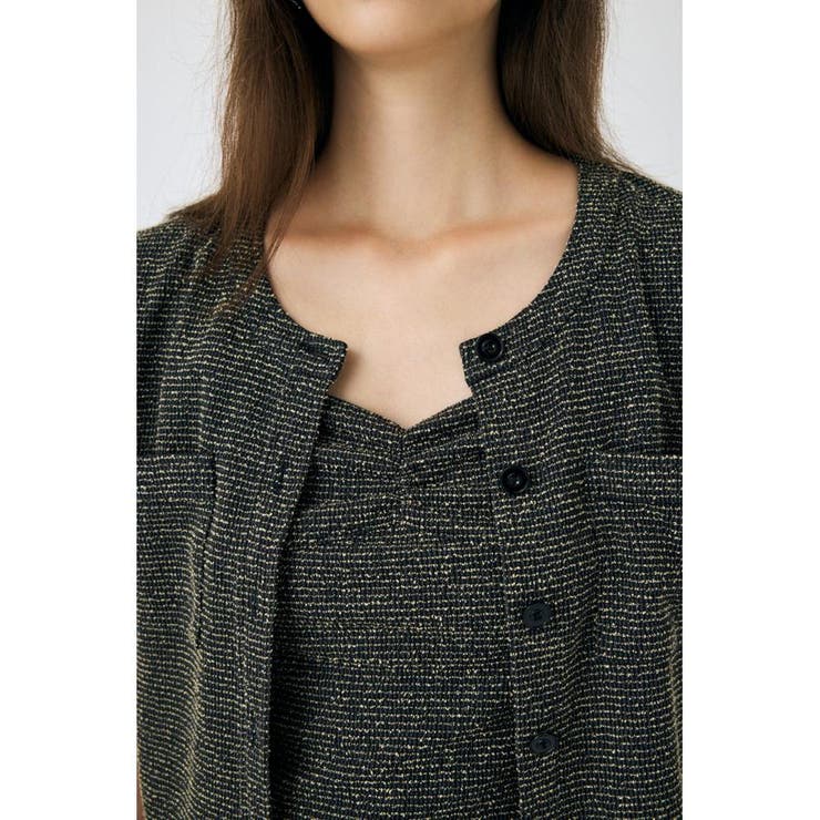 BOUCLE TWEED ハーフスリーブカーディガン | MOUSSY OUTLET | 詳細画像14 