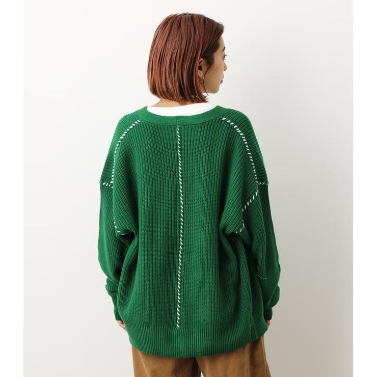 ✨美品✨ BEARDSLEY シルク ウール ワイド ニット カーディガン 緑 ザ ショップ ティーケー (ウィメン) THE SHOP TK(Women