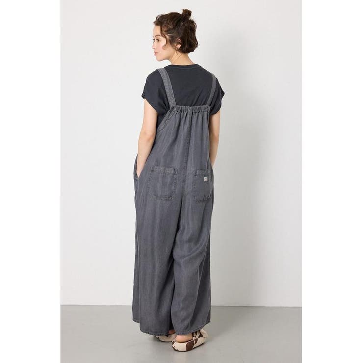 BLK | Thickness DENIMギャザーサロペット | RODEO CROWNS WIDE BOWL