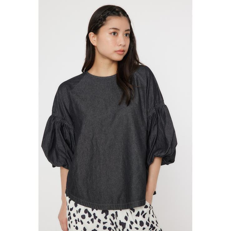 BLK | 袖ボリュームバックリボントップス | RODEO CROWNS WIDE BOWL