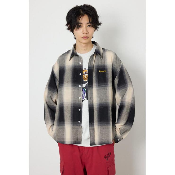 BLK | スカシオンブレーチェックシャツ | RODEO CROWNS WIDE BOWL