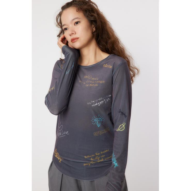 BLK | Brushedテキストシアートップス | RODEO CROWNS WIDE BOWL