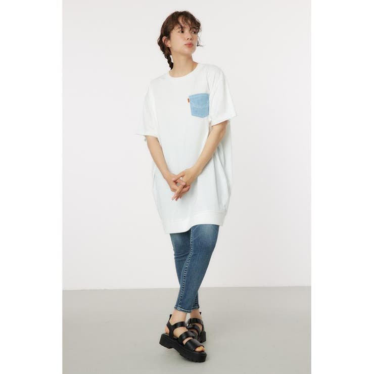 Oblong Logo デニムアップリケTワンピース | RODEO CROWNS WIDE BOWL | 詳細画像4 