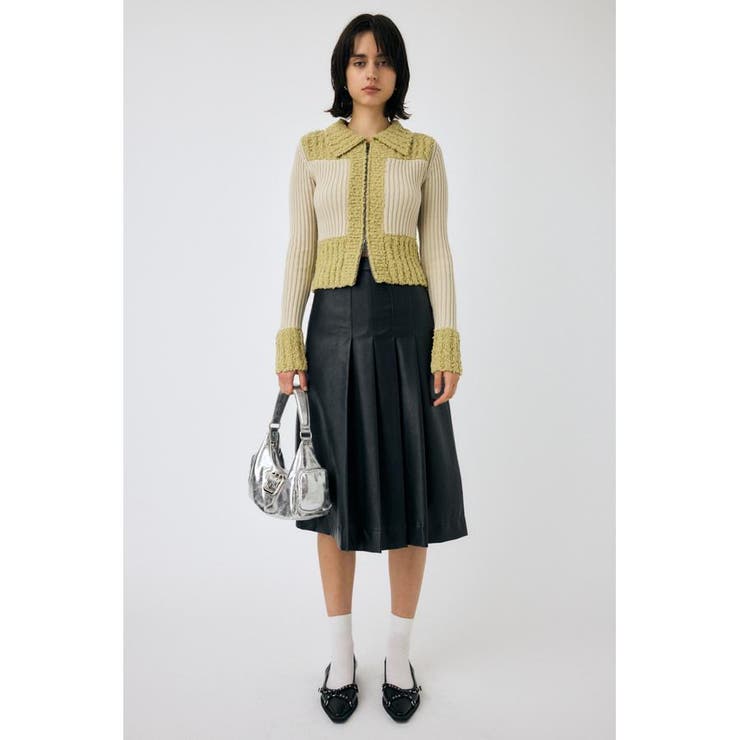 F/LEATHER TUCKED ミディスカート | MOUSSY OUTLET | 詳細画像2 