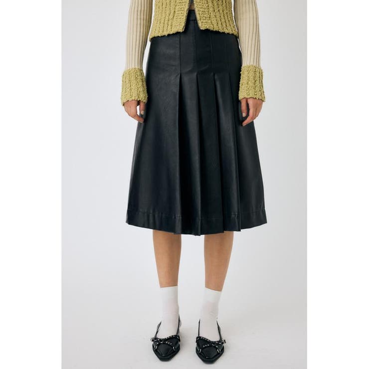 F/LEATHER TUCKED ミディスカート | MOUSSY OUTLET | 詳細画像5 