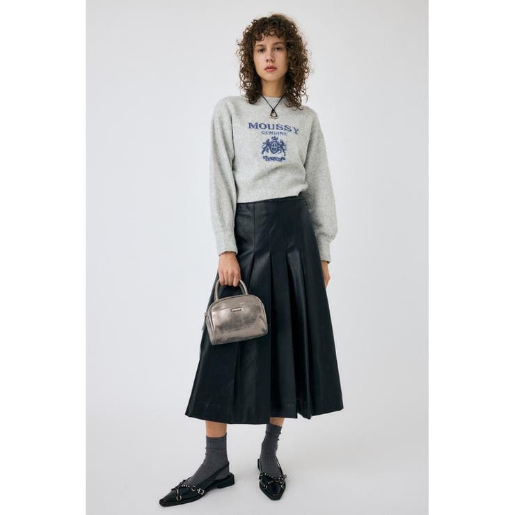 F/LEATHER TUCKED ミディスカート | MOUSSY OUTLET | 詳細画像7 
