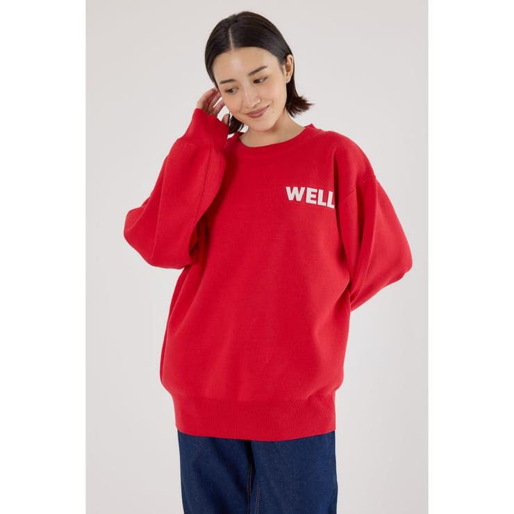 RED | フェルトアップリケニットトップス | RODEO CROWNS WIDE BOWL