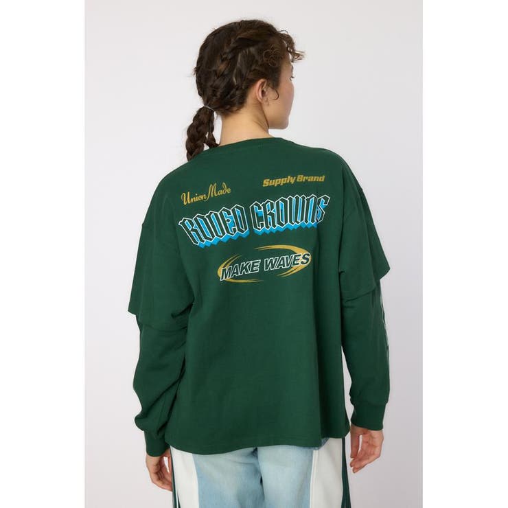 D/GRN3 | VintageフェイクレイヤードロングスリーブTシャツ | RODEO CROWNS WIDE BOWL