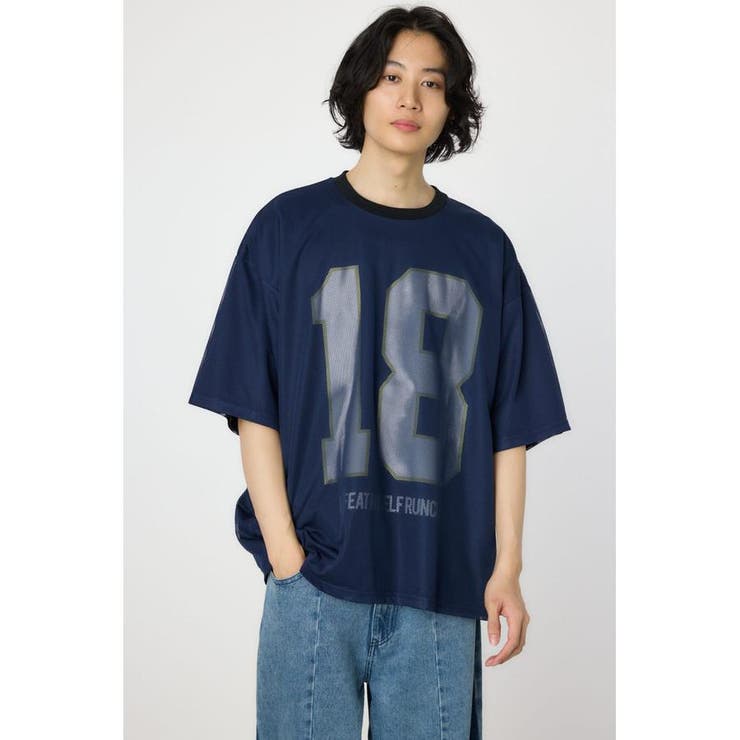 NVY | メッシュドッキンクナンバーTシャツ | RODEO CROWNS WIDE BOWL