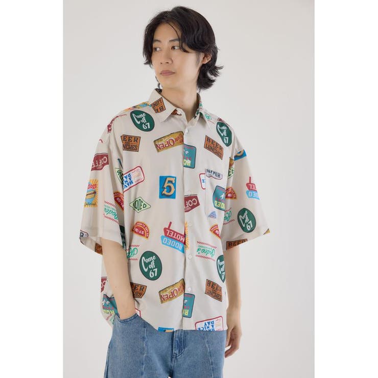 BEG | マルチパターンシャツ | RODEO CROWNS WIDE BOWL