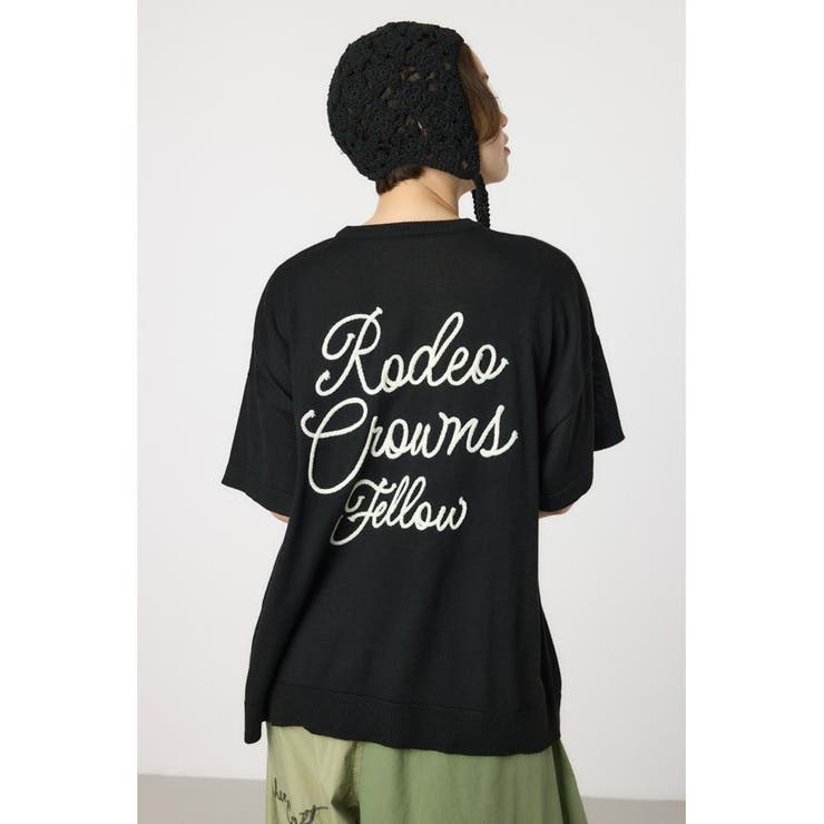 BLK | スクリプトロゴニットトップス | RODEO CROWNS WIDE BOWL