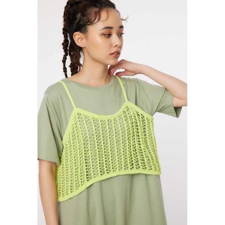 LIME | ラメニットメッシュビスチェ | RODEO CROWNS WIDE BOWL