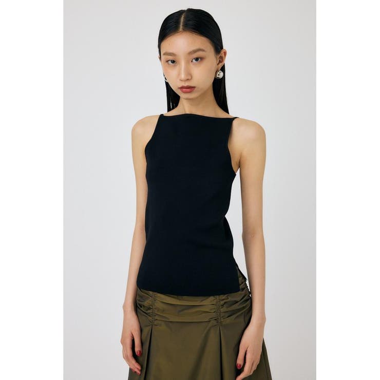 BLK | SQUARE LINE ニットキャミ | MOUSSY OUTLET