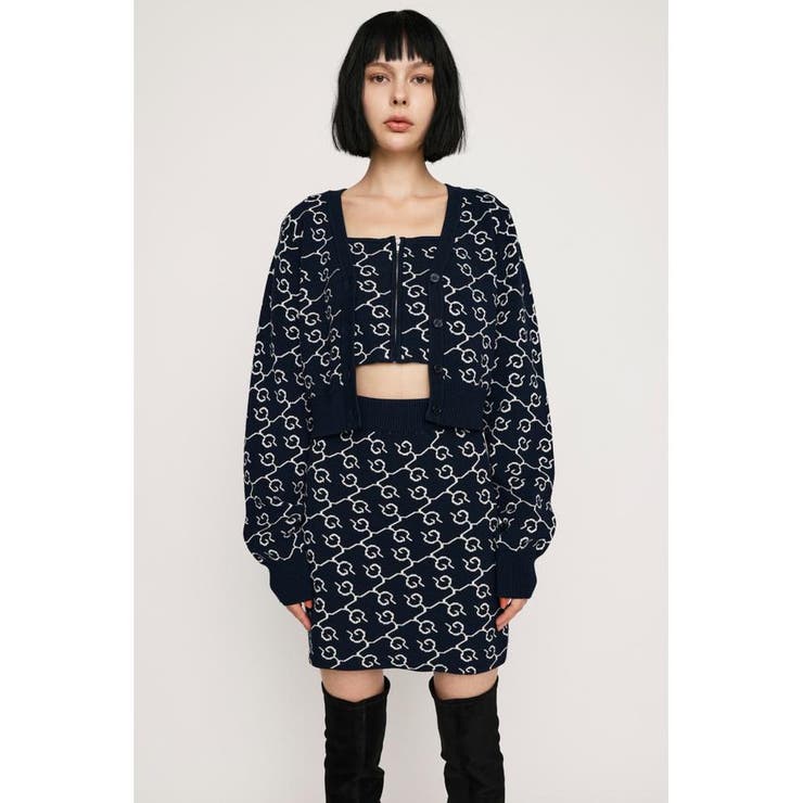 M/NVY7 | MONOGRAM JACQUARD ショートスカート | SLY OUTLET