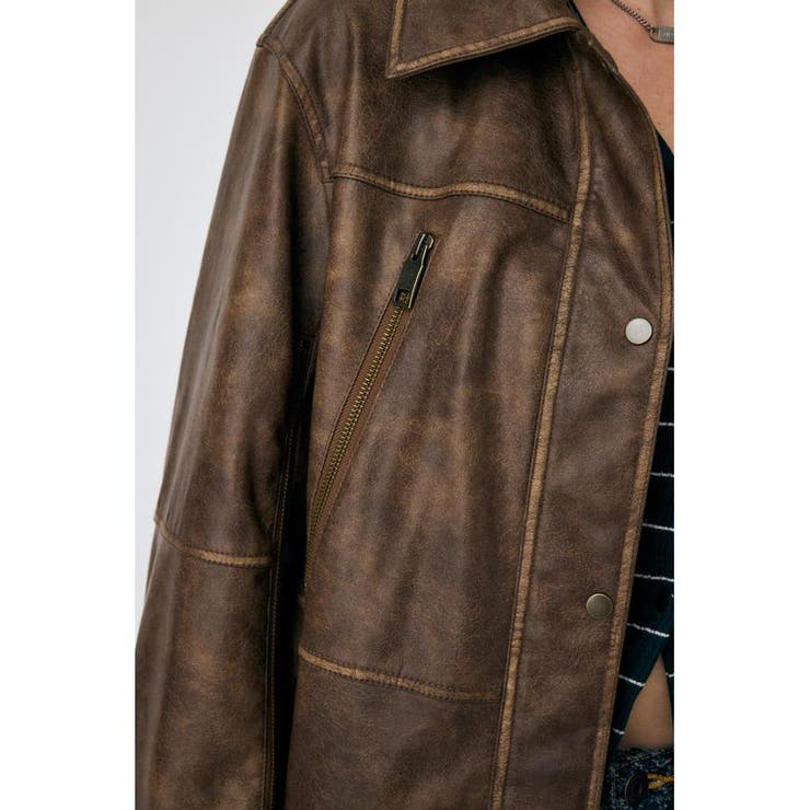 AGED F/LEATHER MIDDLE ジャケット | MOUSSY OUTLET | 詳細画像9 