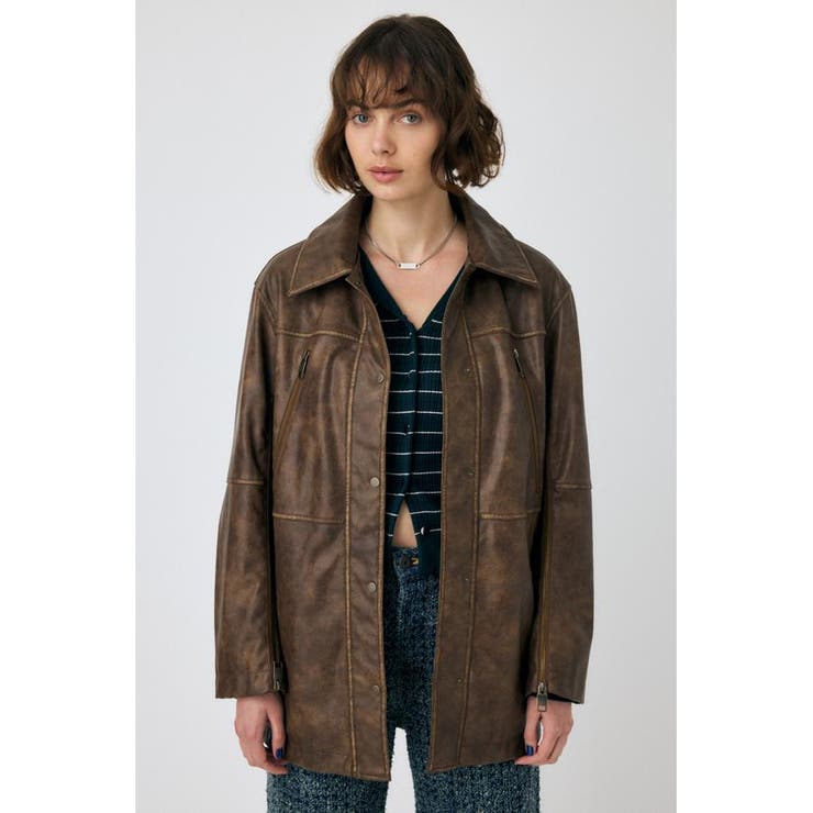 AGED F/LEATHER MIDDLE ジャケット | MOUSSY OUTLET | 詳細画像5 