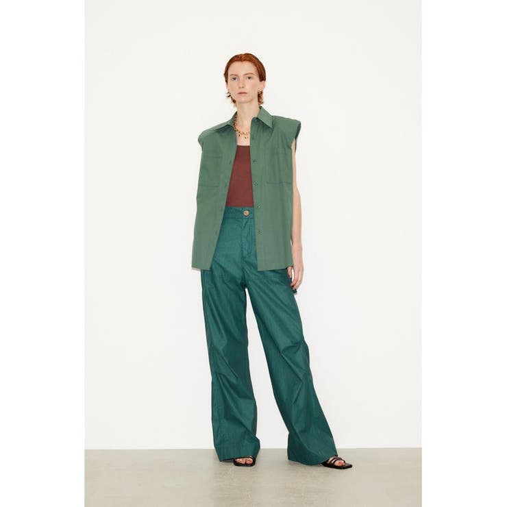 KHA | LINEN BLEND COATING WIDE パンツ | SLY OUTLET