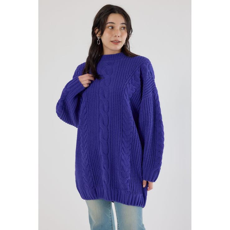 PUR | ケーブルモールニットワンピース | RODEO CROWNS WIDE BOWL