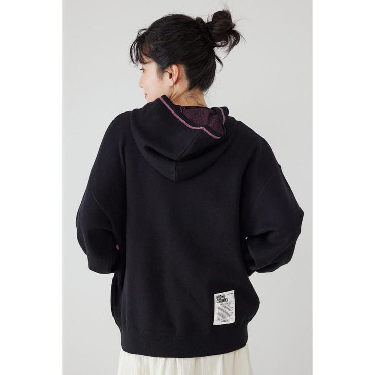 スウェットライクフロントロゴニットフーディー | RODEO CROWNS WIDE BOWL | 詳細画像3 
