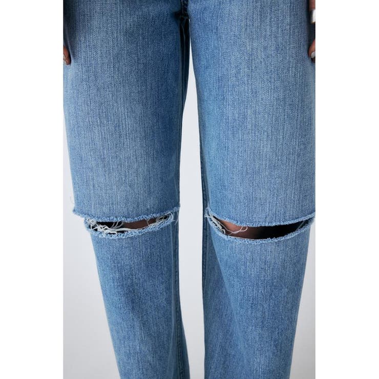 L/BLU1】KNEE SLIT LOOSE STRAIGHT[品番：BJLW0025477]｜MOUSSY OUTLET