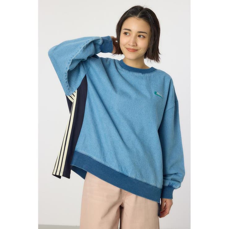 柄NVY5 | ラインドッキングデニムトップス | RODEO CROWNS WIDE BOWL