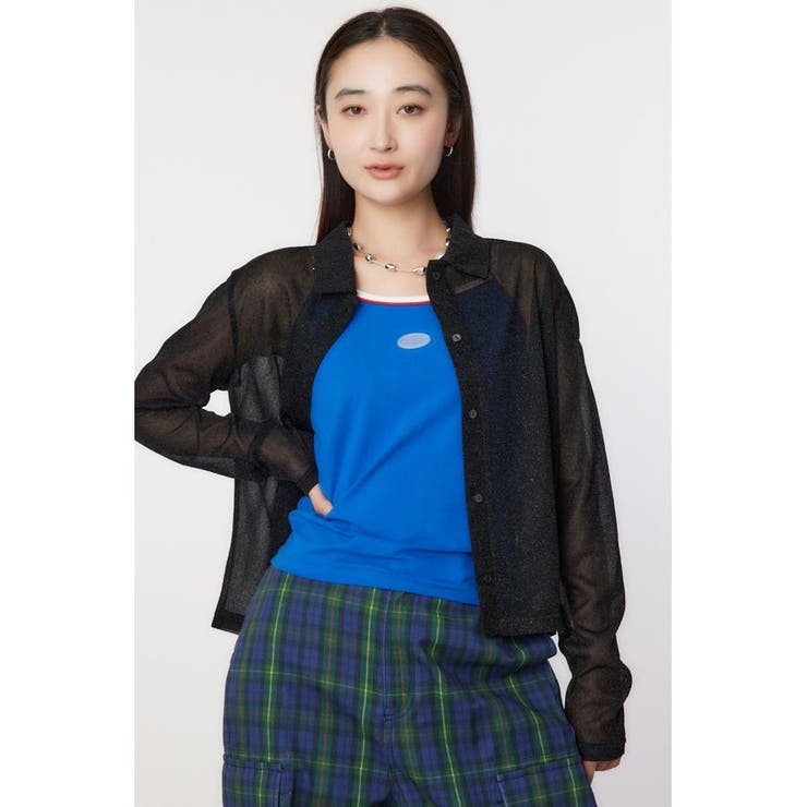 BLK | ラメシアーシャツ | RODEO CROWNS WIDE BOWL