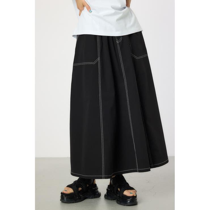 BLK | ストレッチステッチフレアスカート | RODEO CROWNS WIDE BOWL