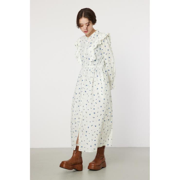 柄WHT5 | フラワーパターンフリルワンピース | RODEO CROWNS WIDE BOWL