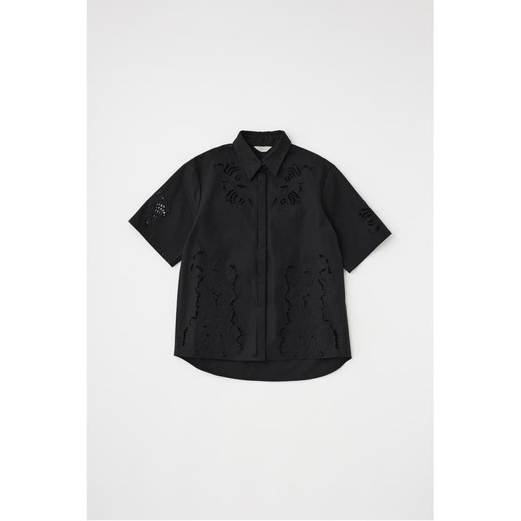 BLK | カットワーク刺繍オーバーシャツ オーガニックコットン使用 | MOUSSY OUTLET