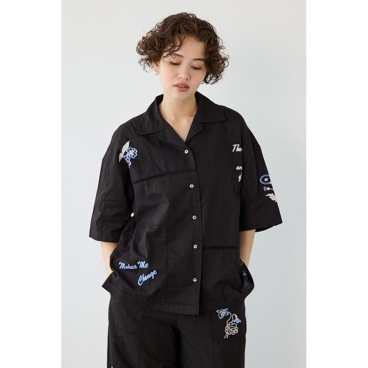 BLK | INDIA EMBROIDERY シャツ | RODEO CROWNS WIDE BOWL
