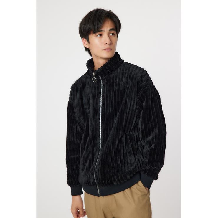 ハリヌキバックLOGOフェイクファージャケット[品番：BJLW0029324