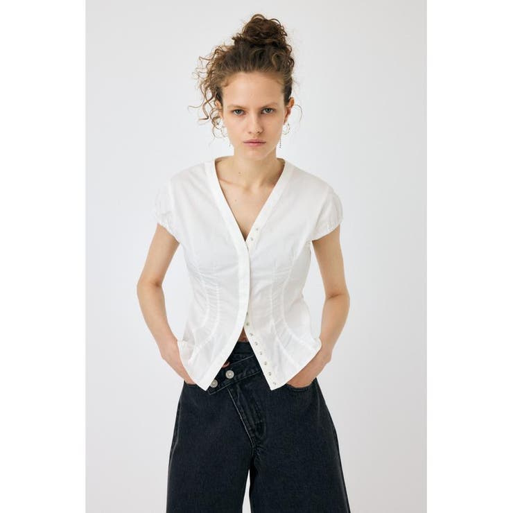 CAPSLEEVE BUTTON シャツ | MOUSSY OUTLET | 詳細画像1 