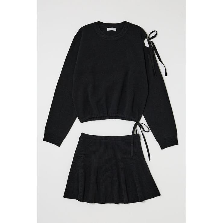 BLK | TIED RIBBON セーター & ミニスカート | MOUSSY OUTLET