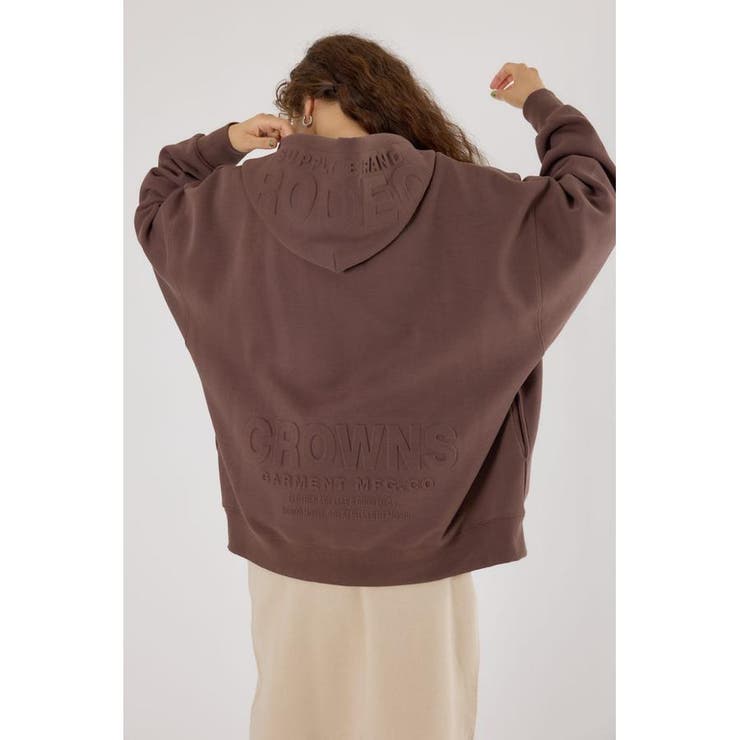 BRN | エンボスBIG ZIPパーカー | RODEO CROWNS WIDE BOWL