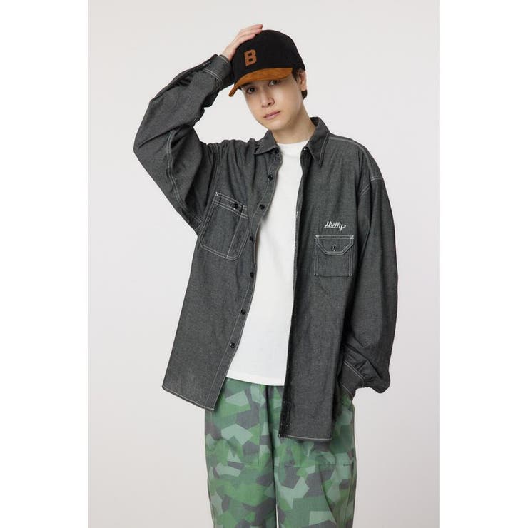 BLK | chambray work shirt | RODEO CROWNS WIDE BOWL