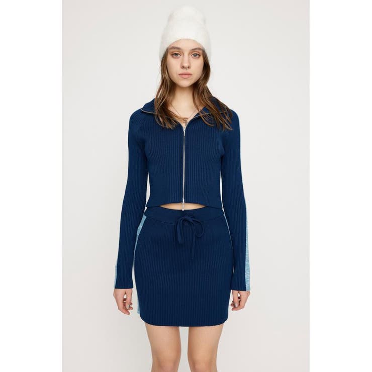 NVY | KNIT TRACK SIDE LINE ショートスカート | SLY OUTLET