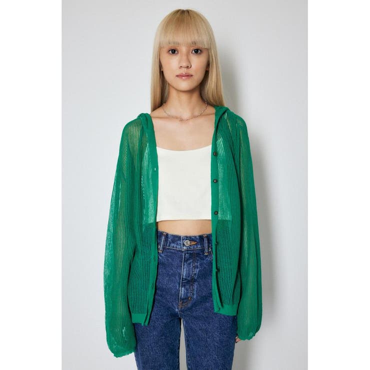 SHEER HOODIE カーディガン[品番：BJLW0023687]｜MOUSSY OUTLET