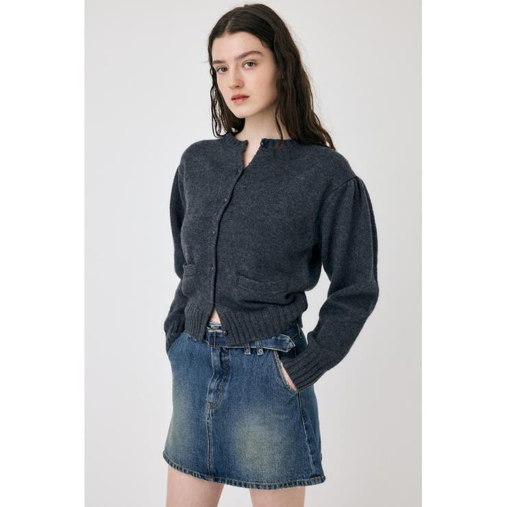 GRY | BUTTON UP ニットカーディガン | MOUSSY OUTLET