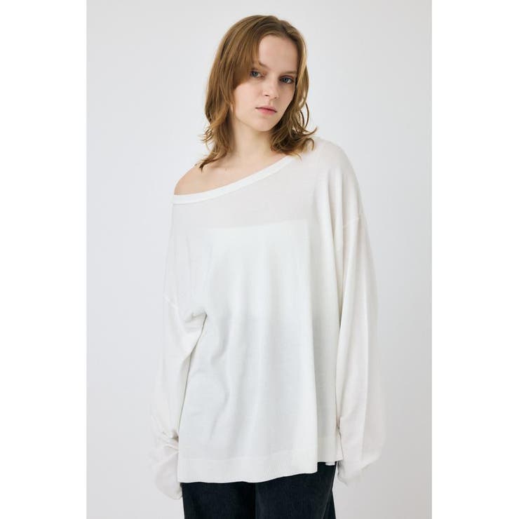 O/WHT1 | OFF SHOULDER ルーズニット | MOUSSY OUTLET